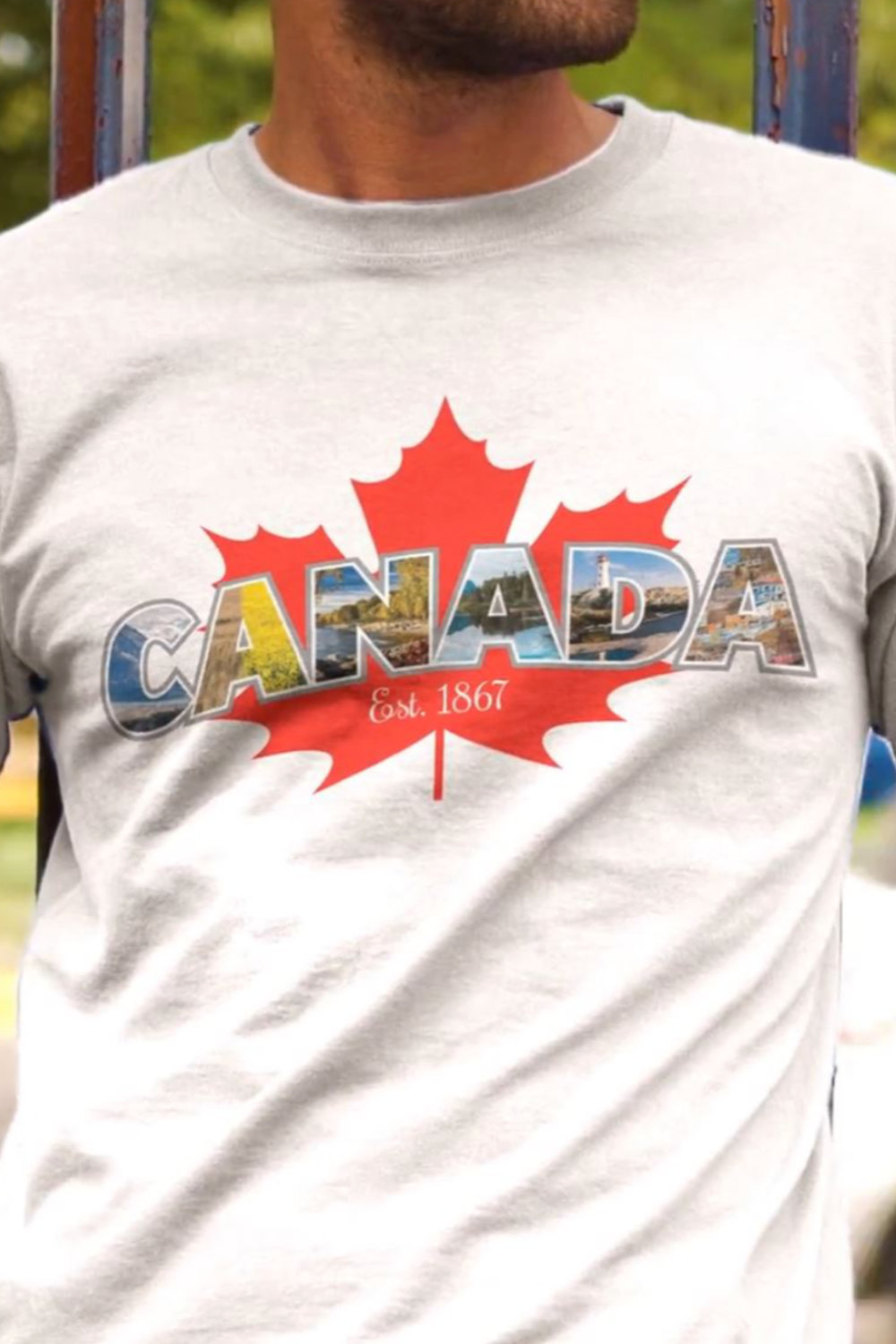 Canada est. 1867 landscape art on t-shirt